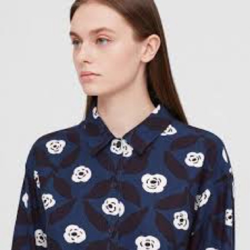 Marimekko for Uniqlo Flannel Button Down Shirt, Size M